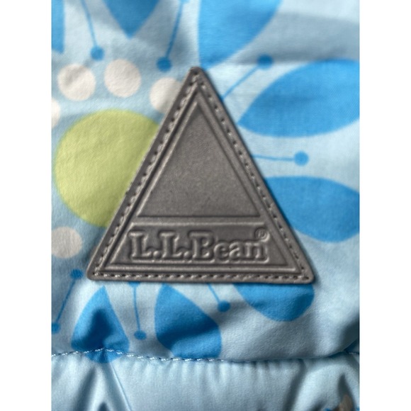 LL Bean Girls Goose Down Puffer Vest Size XL 18 Reversible Floral Cold Weather - Picture 6 of 11